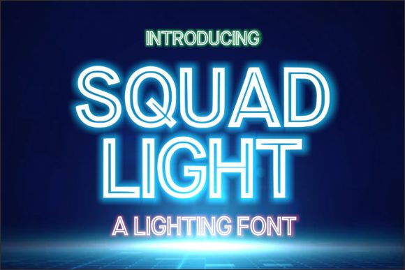 Squad Light: A Bold Neon Font for Modern Design